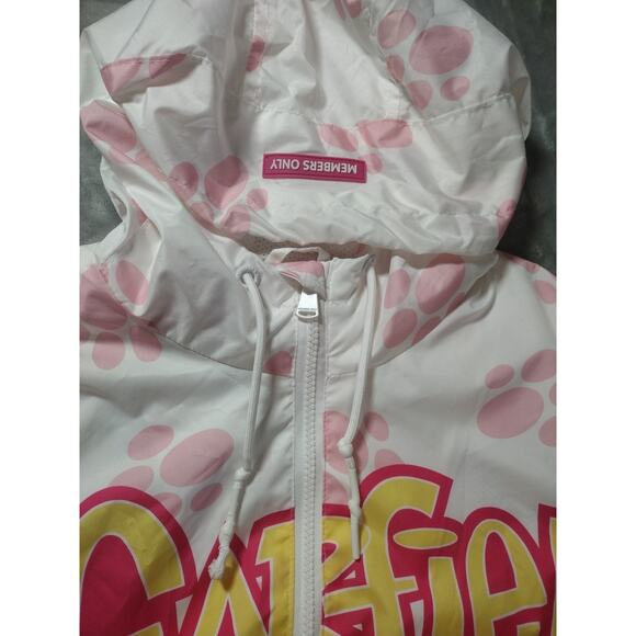 Members Only X GARFIELD White Windbreaker Jacket Mens Sz Medium - Picture 6 of 12
